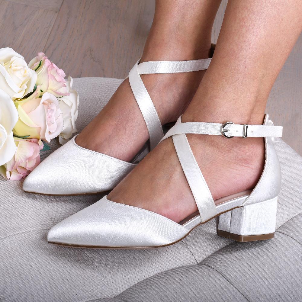 Paradox London Blanche Wide Fit Wedding Shoes Ivory Wide Fit Wedding Shoes