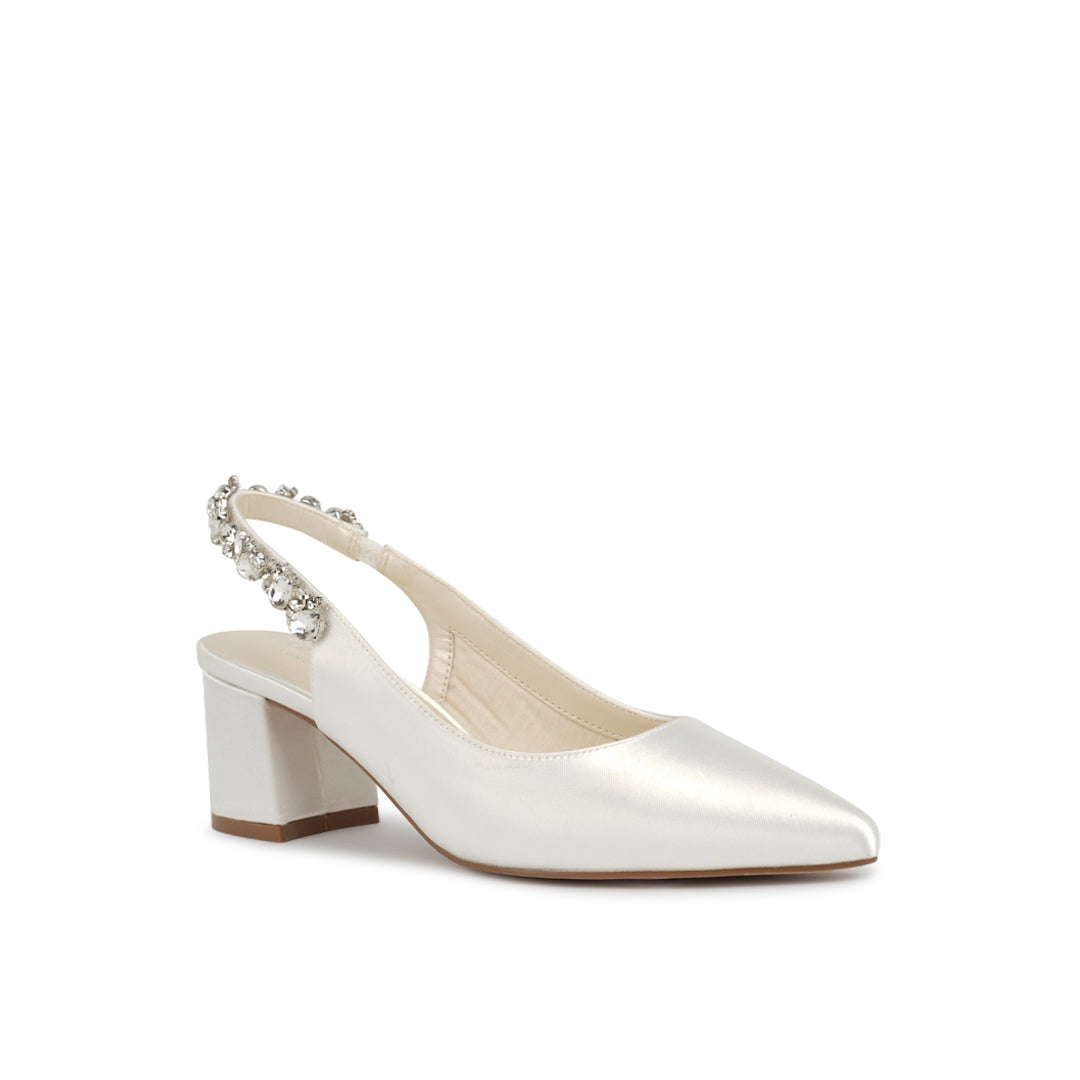 Paradox London Calista Wedding Shoes Calista Block Heel Sling Back Wedding Court Shoes