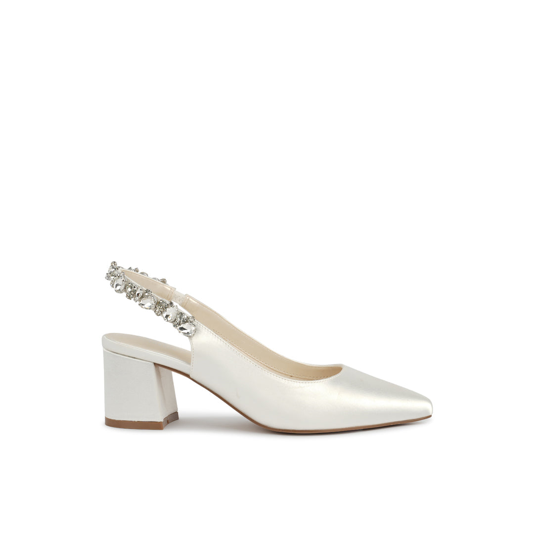 paradox london Calista Wedding Shoes Calista Block Heel Sling Back Wedding Court Shoes