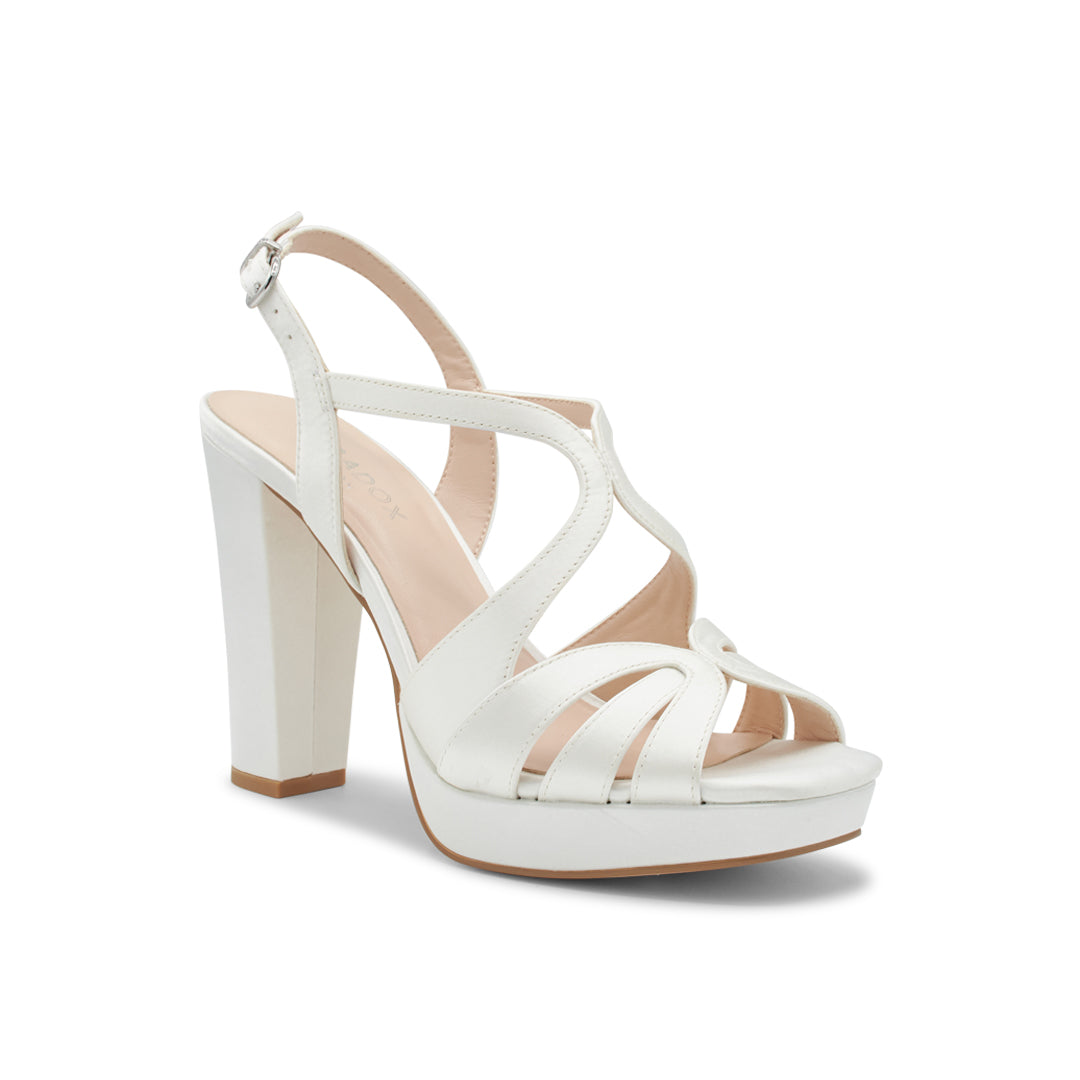 Paradox London Cosette Platform Wedding Sandals Cosette Satin Platform Wedding Heel