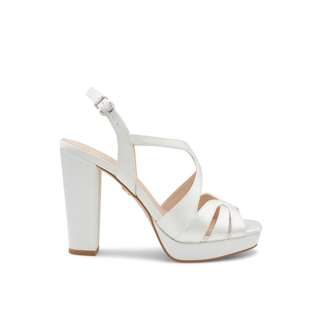 paradox london Cosette Platform Wedding Sandals Cosette Satin Platform Wedding Heel