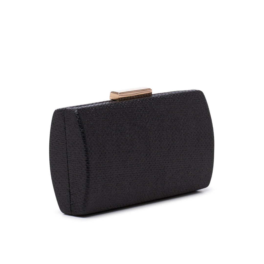 Paradox London Dahliana Clutch Bag Black Shimmer Box Clutch Bag