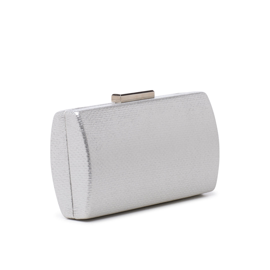 Paradox London Dahliana Clutch Bag Silver Shimmer Box Clutch Bag