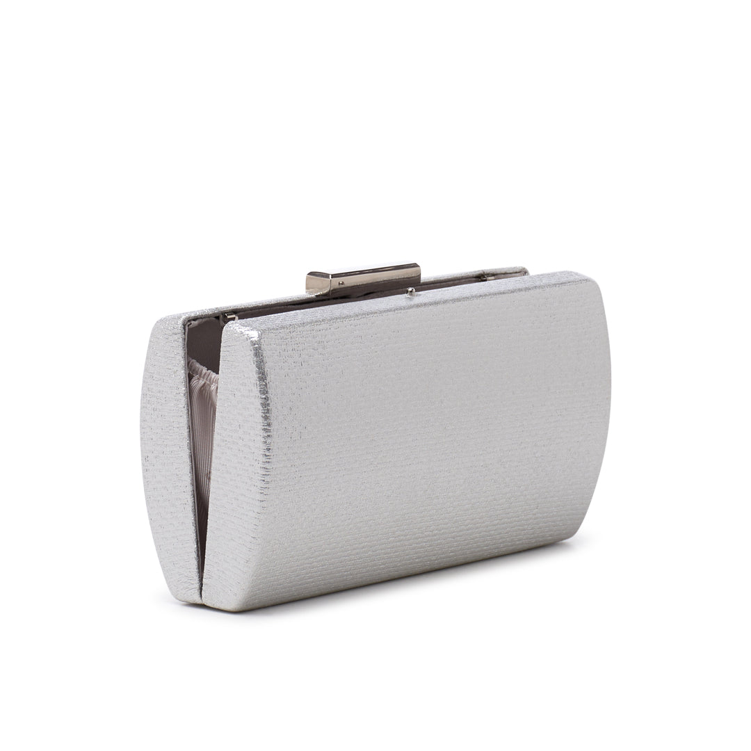 Paradox London Dahliana Clutch Bag Silver Shimmer Box Clutch Bag