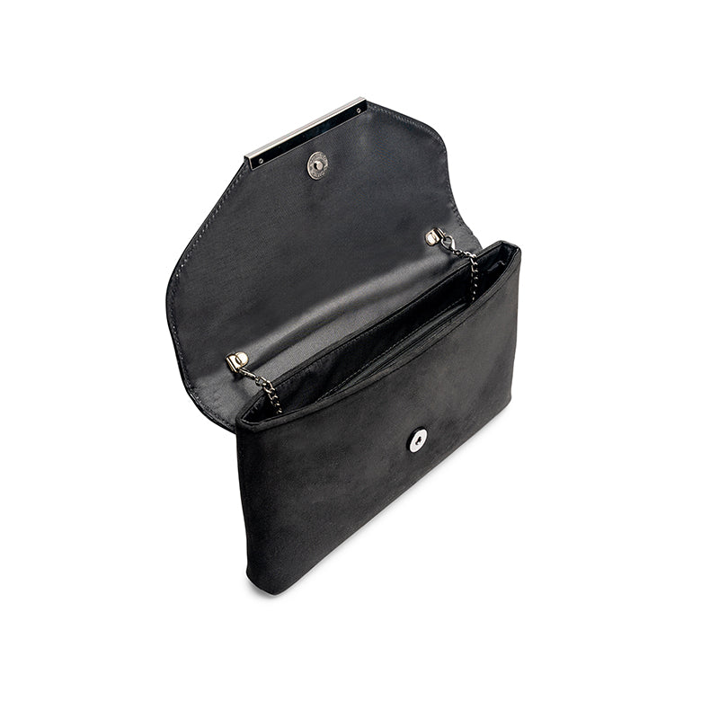 Paradox London Danette Clutch Bag Black Microsuede Clutch Bag