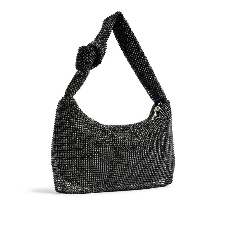 Paradox London Danni Diamante Handbag Black Diamante Shoulder Bag
