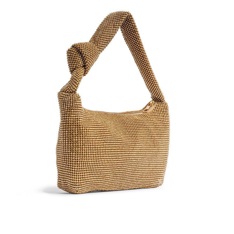 Paradox London Danni Diamante Handbag Gold Diamante Shoulder Bag