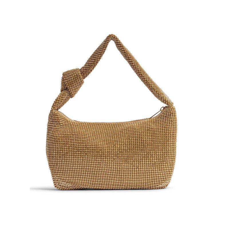 paradox london Danni Diamante Handbag Gold Diamante Shoulder Bag