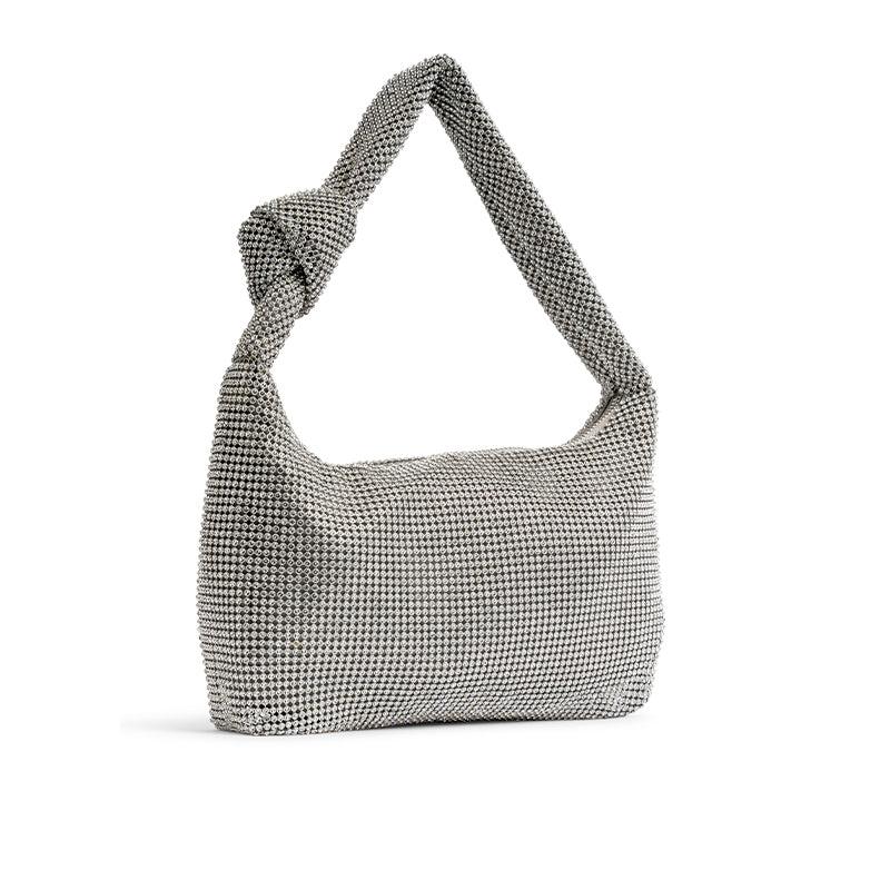 Paradox London Danni Diamante Handbag Silver Diamante Shoulder Bag