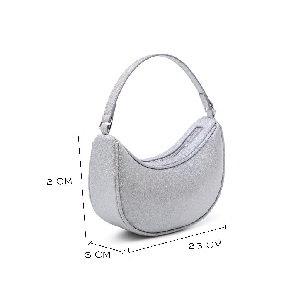 Paradox London Daphira Handbag Silver Glitter Shoulder Bag