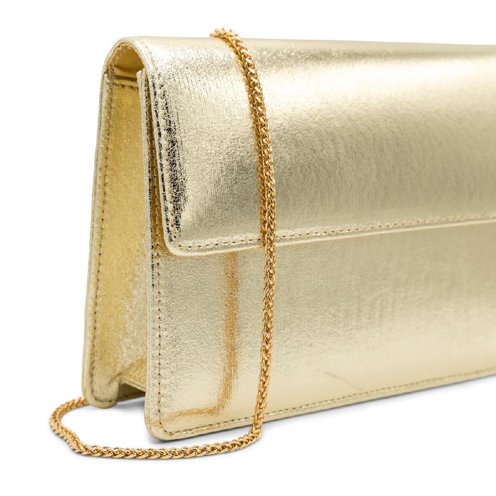 Paradox London Darlene Clutch Bag Champagne Metallic Clutch Handbag