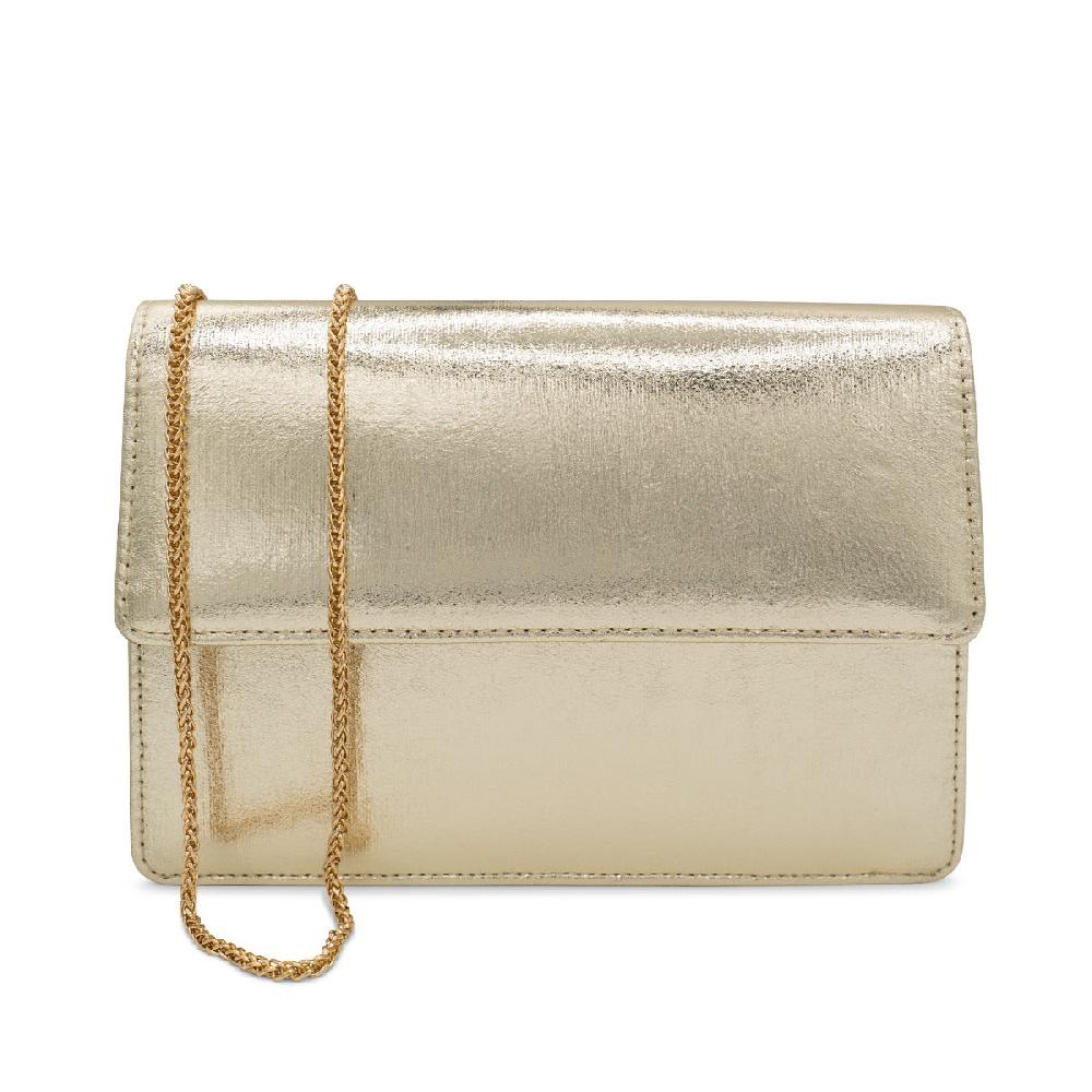 paradox london Darlene Clutch Bag Champagne Metallic Clutch Handbag