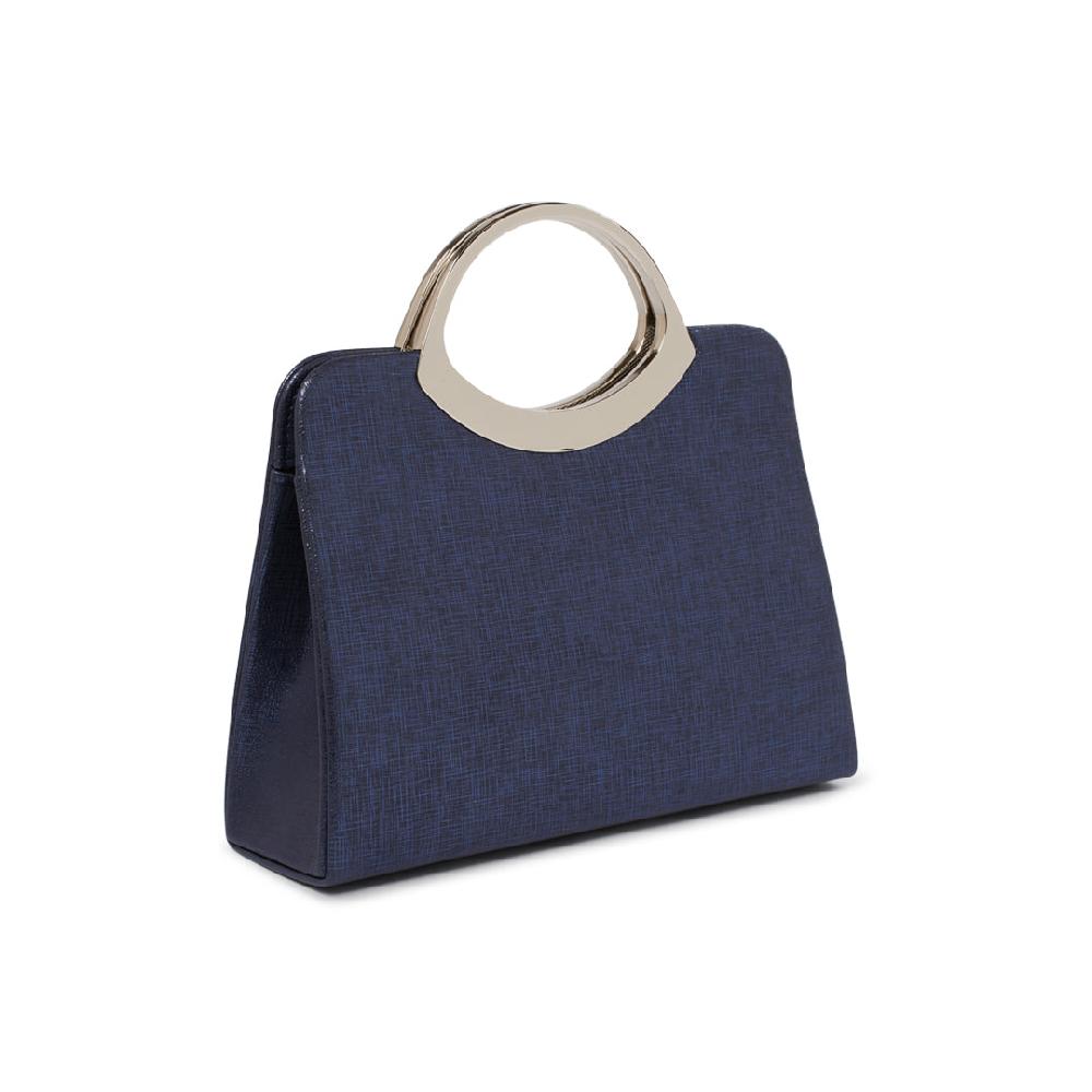Paradox London Darya Handbag Navy Shimmer Structured Handbag