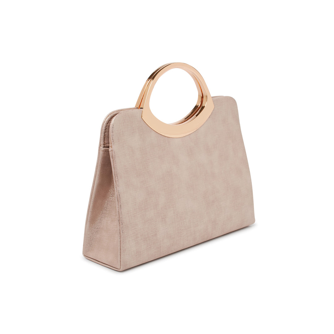 Paradox London Darya Handbag Nude Shimmer Structured Handbag