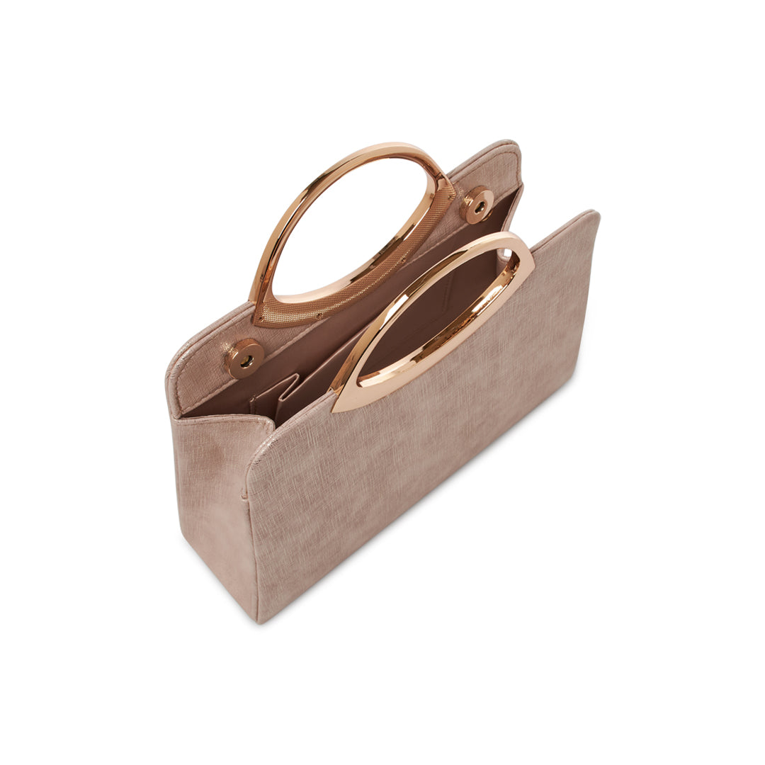 Paradox London Darya Handbag Nude Shimmer Structured Handbag