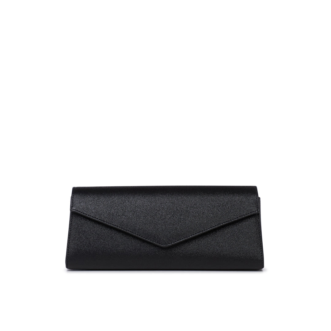 paradox london Daryna Clutch Bag Black Glitter Clutch Bag