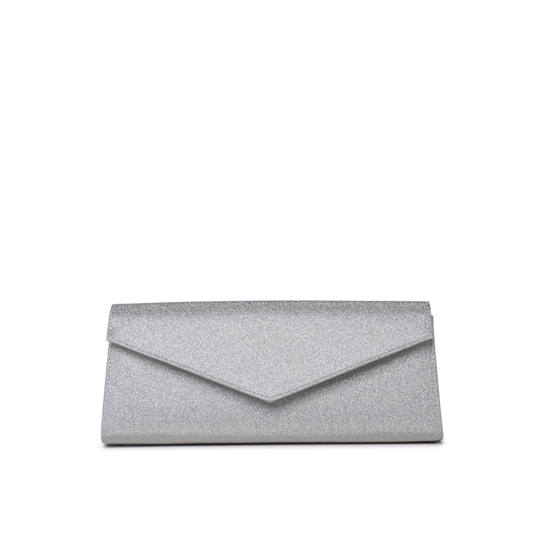 paradox london Daryna Clutch Bag Silver Glitter Clutch Bag