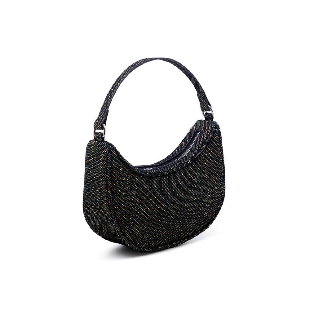 Paradox London Davenia Handbag Black Velvet Glitter Shoulder Bag