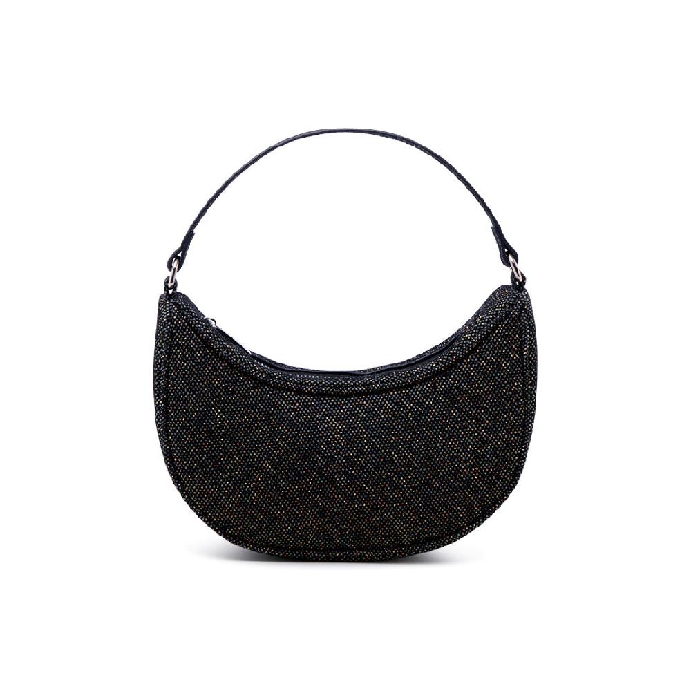 paradox london Davenia Handbag Black Velvet Glitter Shoulder Bag