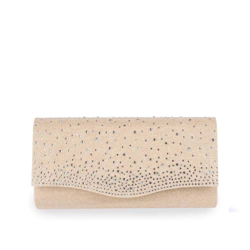 paradox london Deja Clutch Bag Champagne Glitter Clutch Bag