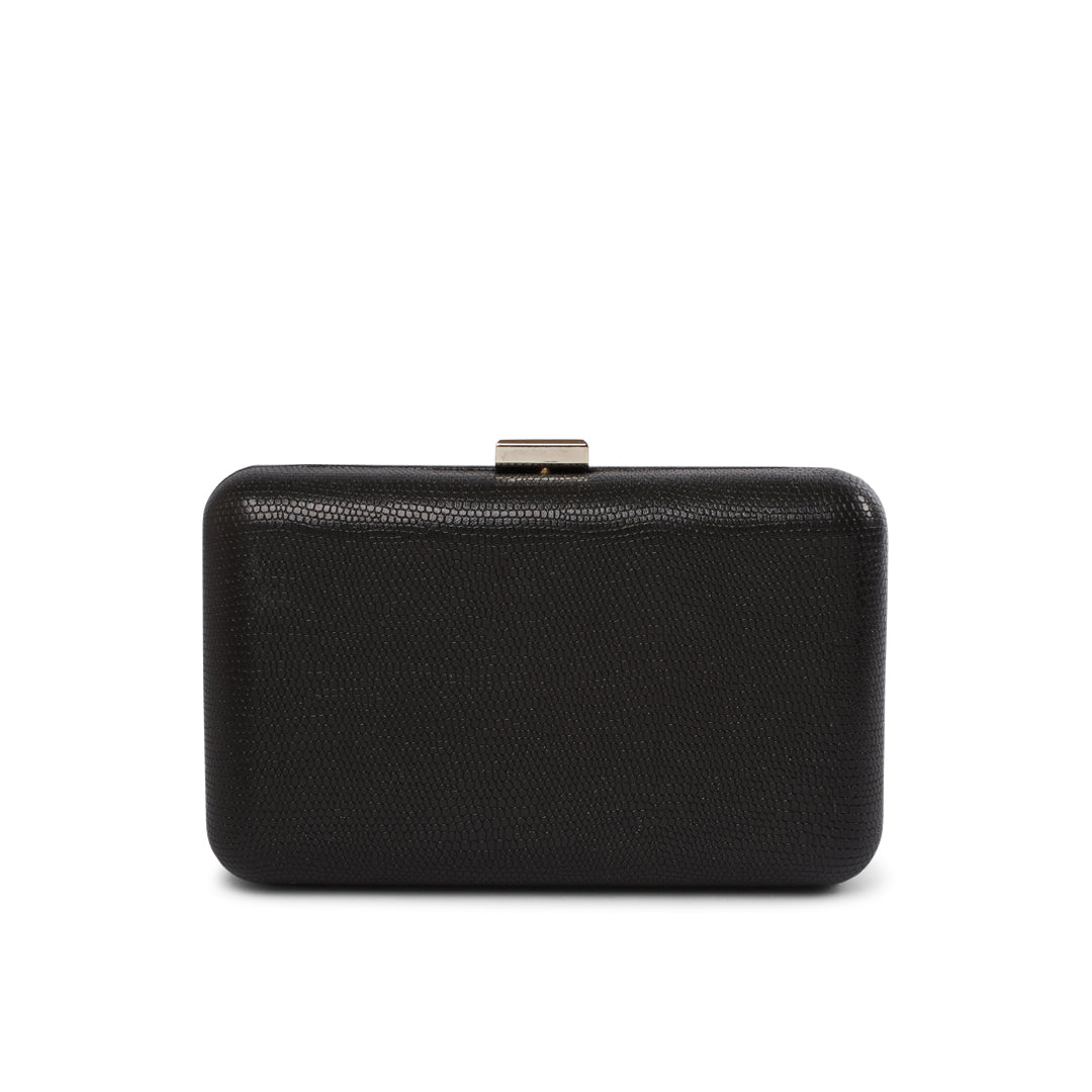 paradox london Delina Clutch Bag Black Glitter Box Clutch Bga