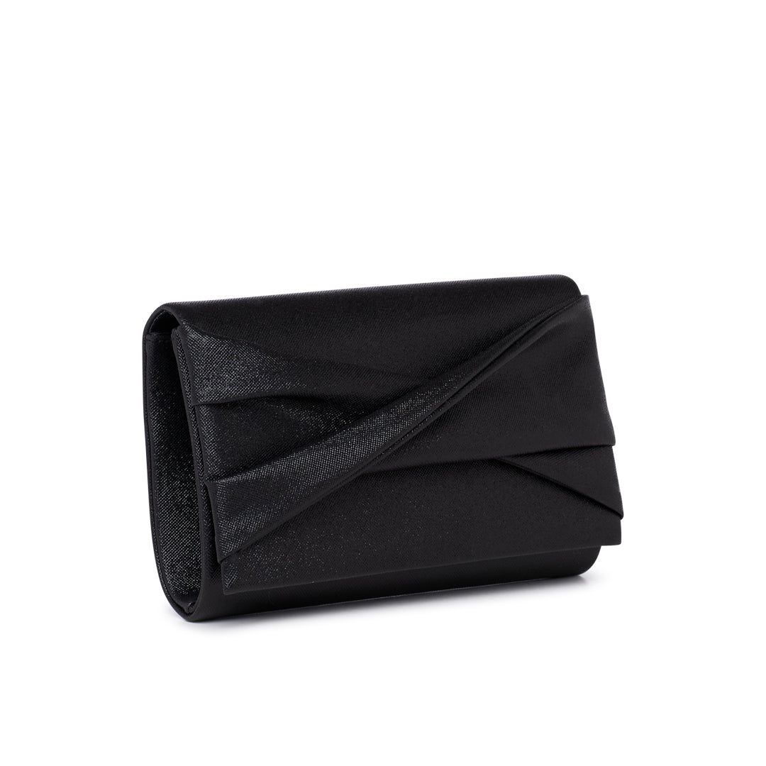 Paradox London Deloria Clutch Bag Black Glitter Clutch Bag