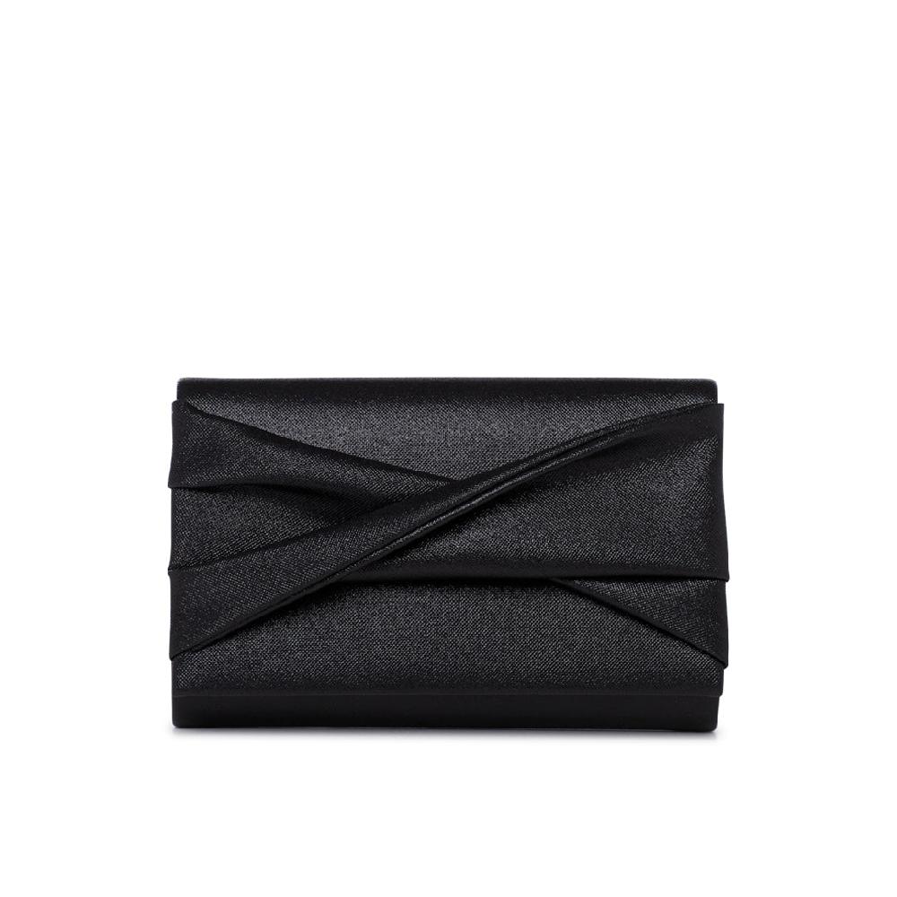 paradox london Deloria Clutch Bag Black Glitter Clutch Bag