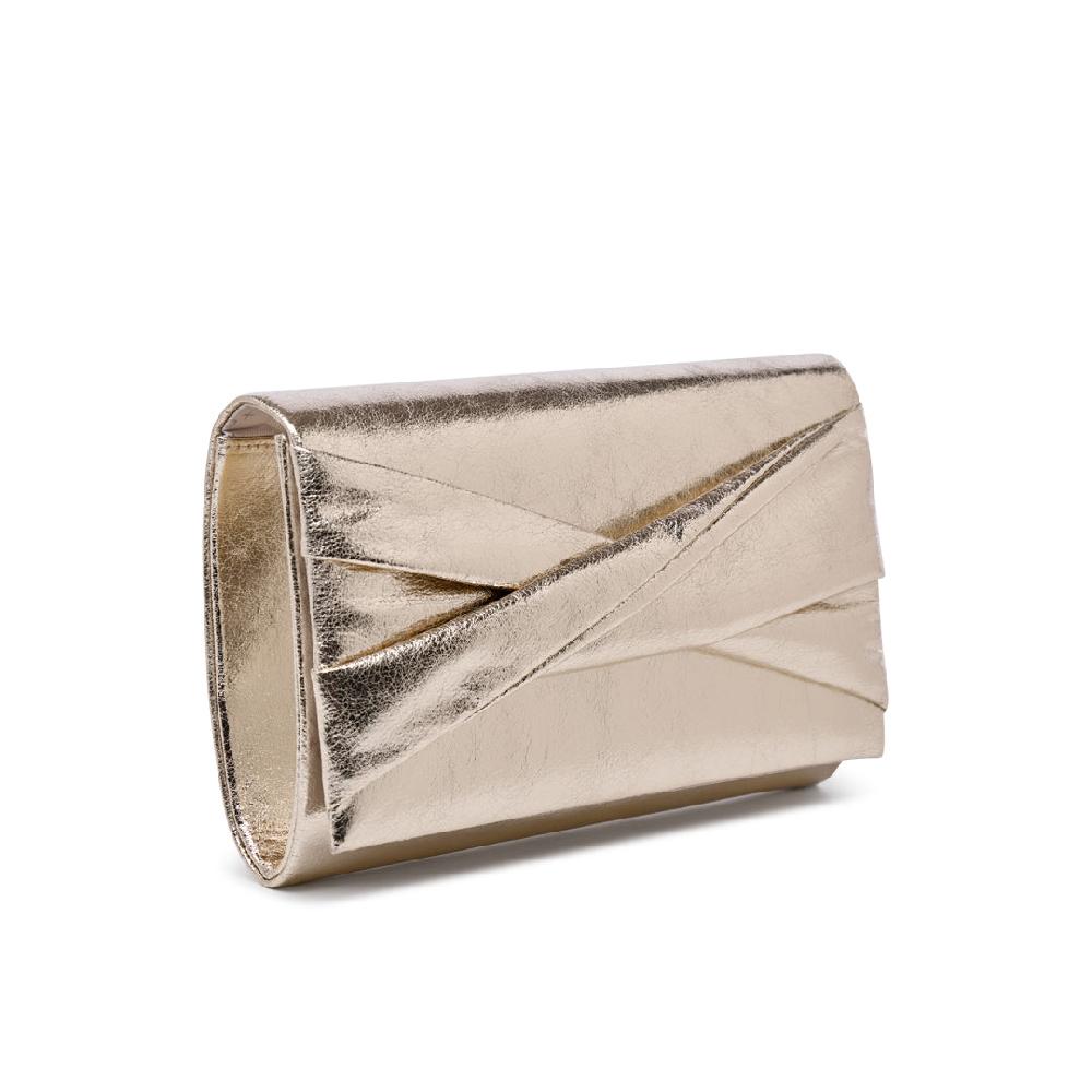 Paradox London Deloria Clutch Bag Champagne Metallic Clutch Bag