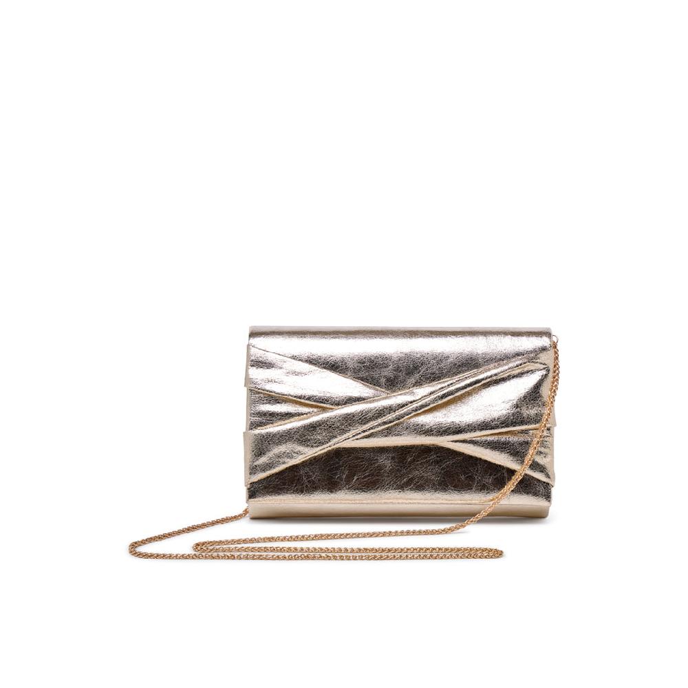 Paradox London Deloria Clutch Bag Champagne Metallic Clutch Bag