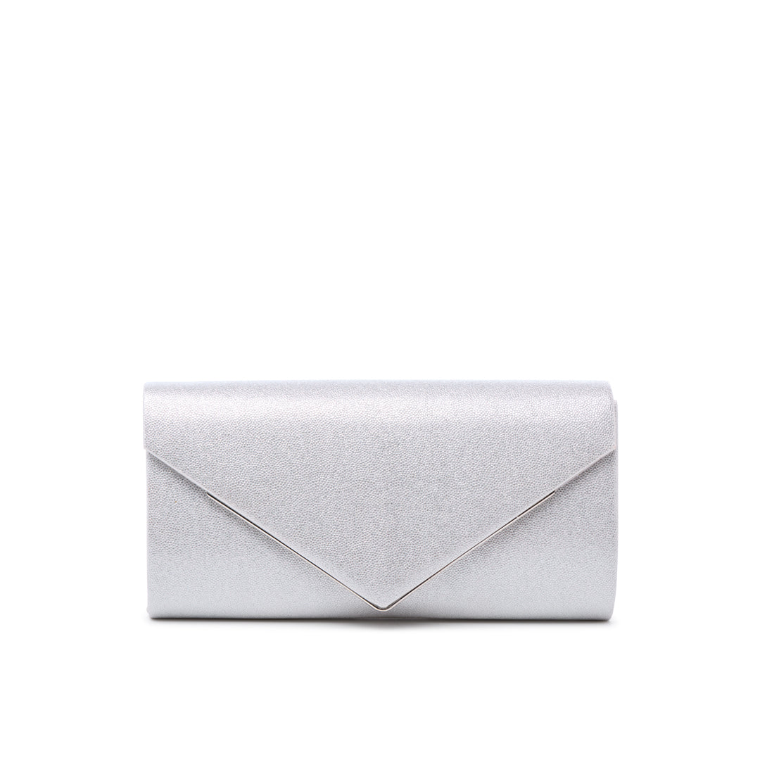 paradox london Delynn Clutch Bag Silver Glitter Clutch Bag