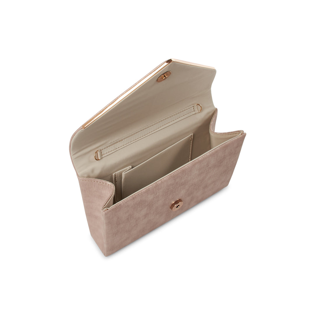 Paradox London Delyssa Clutch Bags Nude Shimmer Clutch Bag