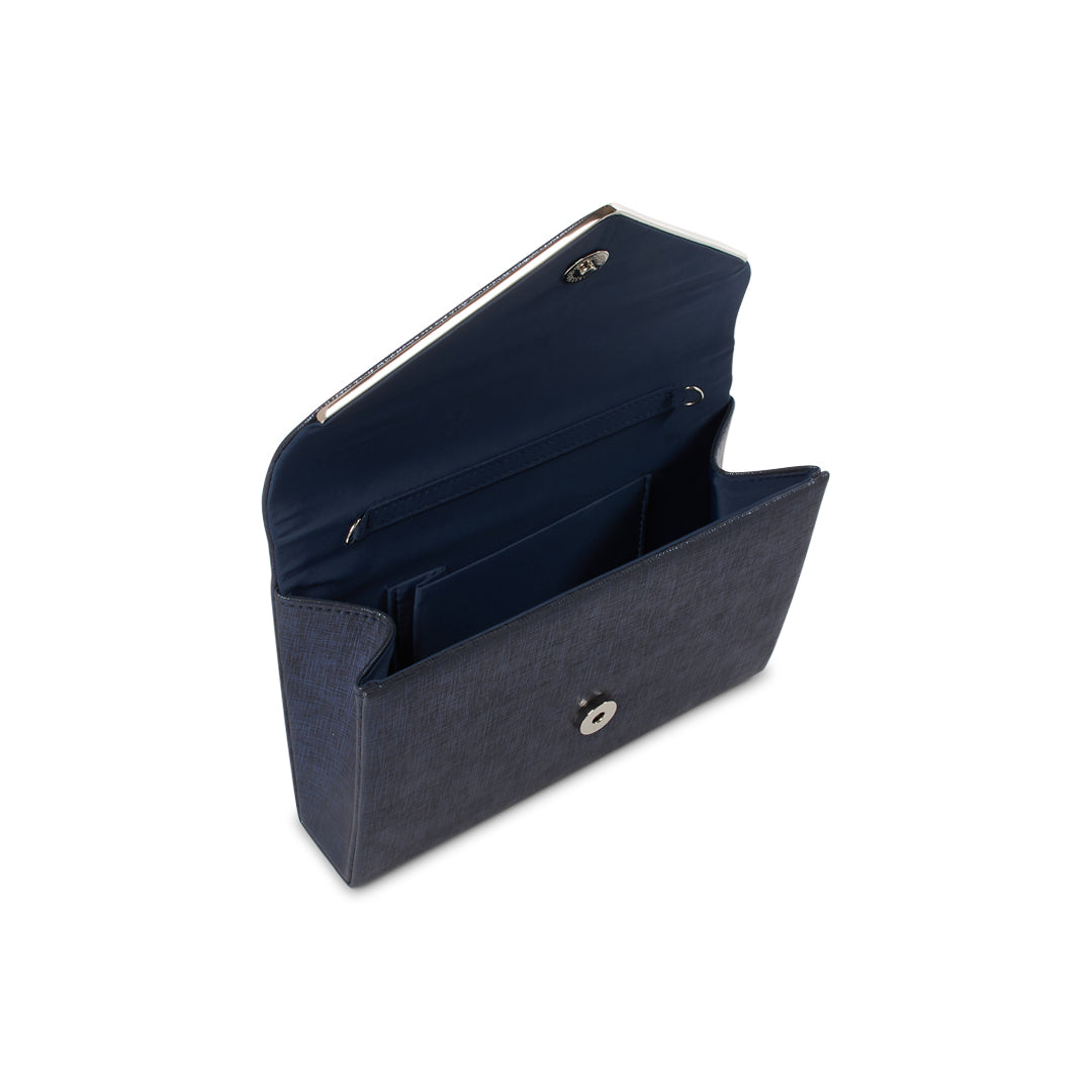 Paradox London Delyssa Navy Shimmer Clutch Bag Navy Shimmer Clutch Bag