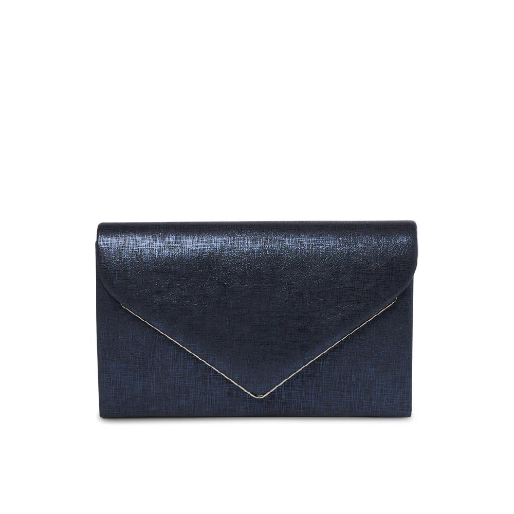paradox london Delyssa Navy Shimmer Clutch Bag Navy Shimmer Clutch Bag