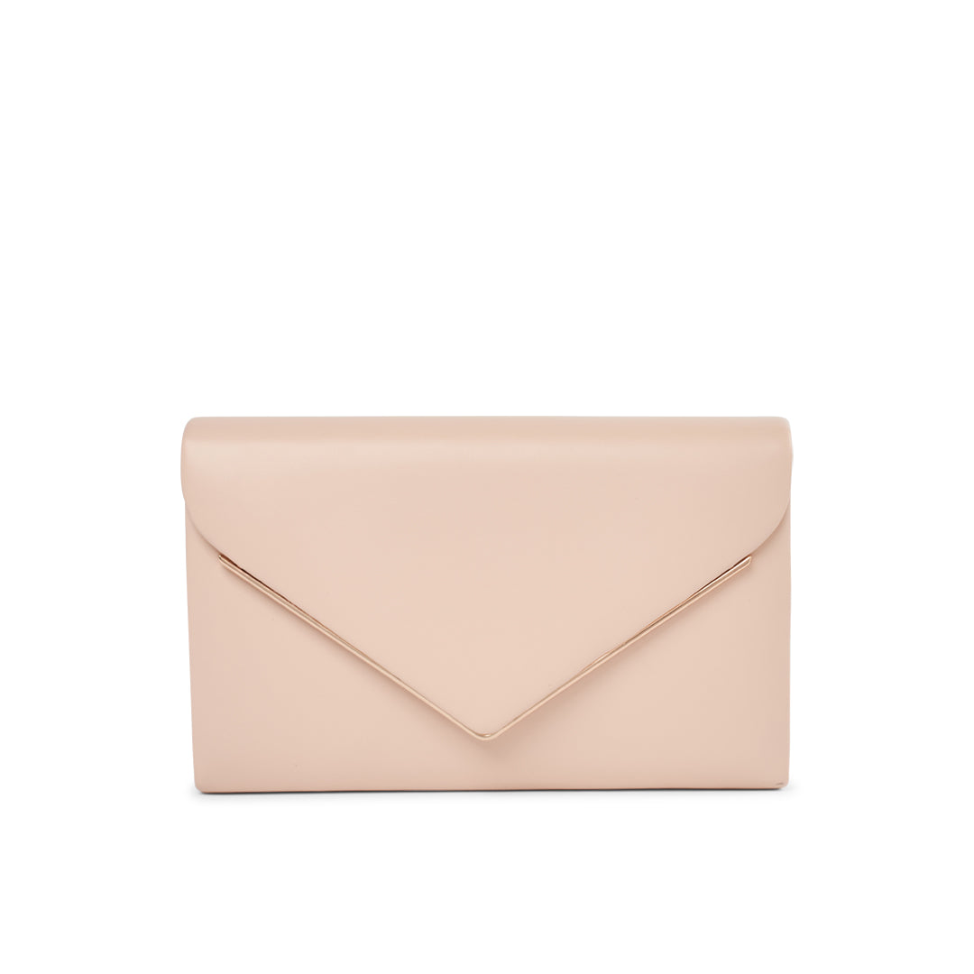 paradox london Delyssa Nude Faux Leather Clutch Bag Nude Faux Leather Clutch Bag