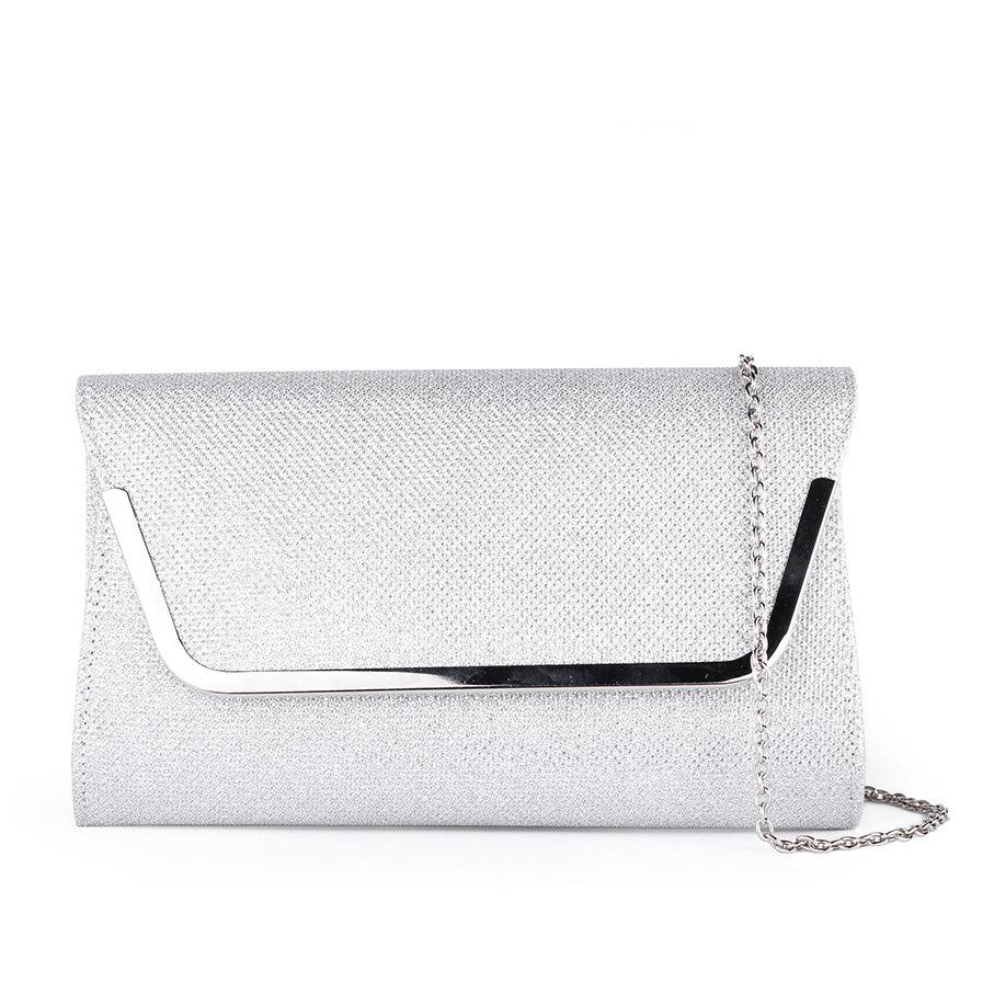 paradox london Denise Clutch Bag Silver Glitter Mesh Clutch Bag paradox london Denise Clutch Bag Silver Glitter Mesh Clutch Bag