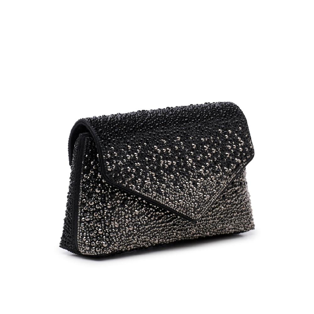 Paradox London Desirae Clutch Bag Black Crystal Shimmer Clutch Bag