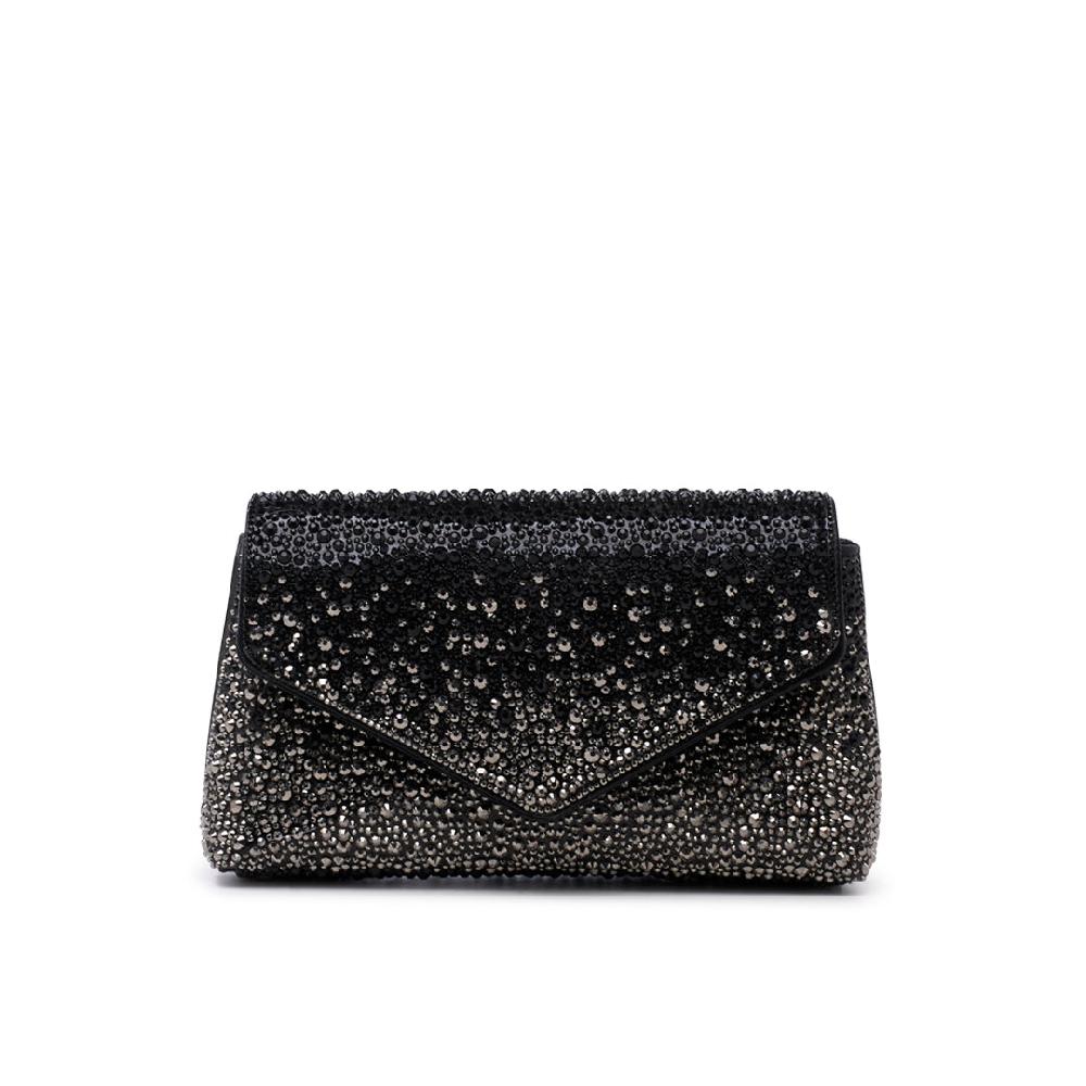 paradox london Desirae Clutch Bag Black Crystal Shimmer Clutch Bag