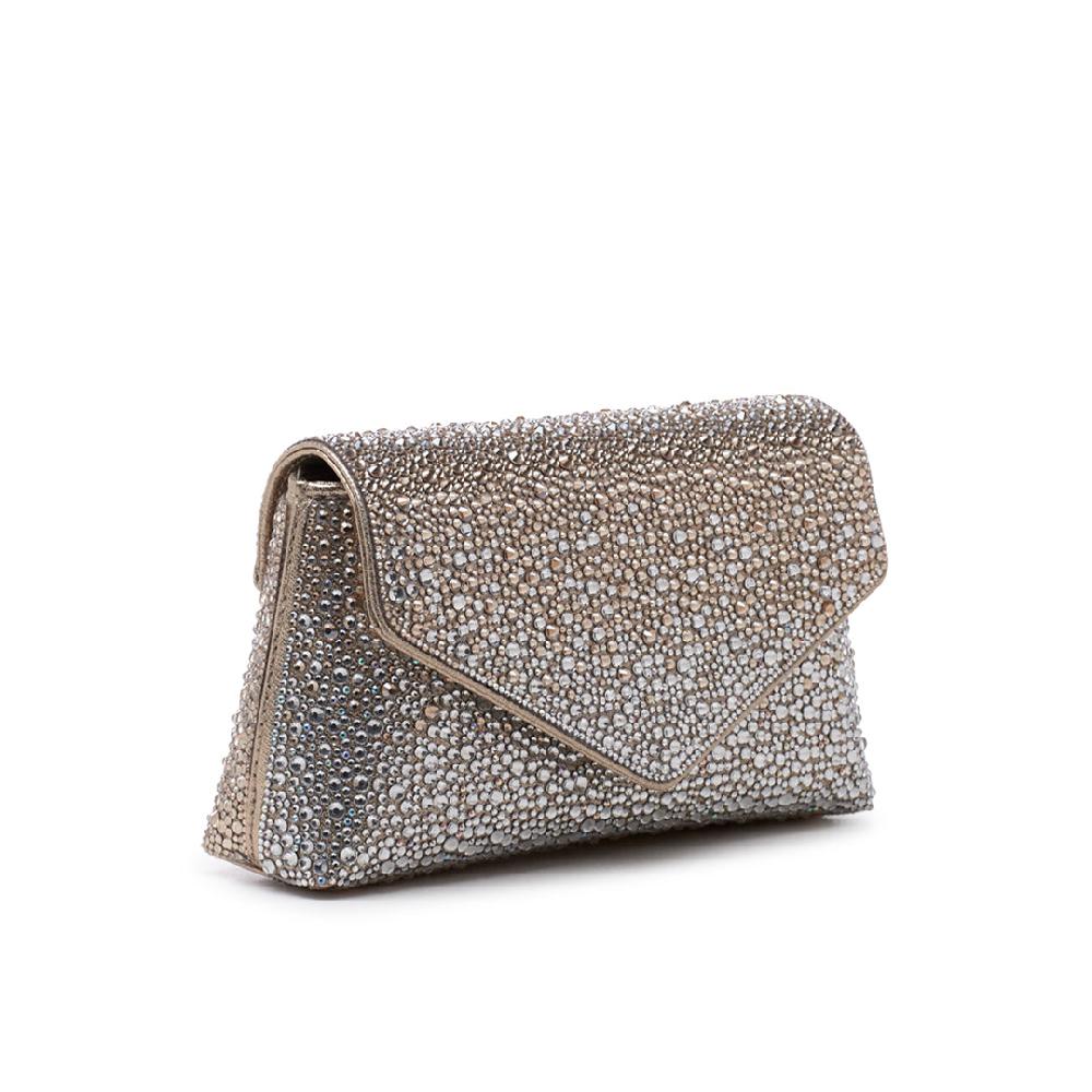 Paradox London Desirae Clutch Bag Champagne Crystal Shimmer Clutch Bag