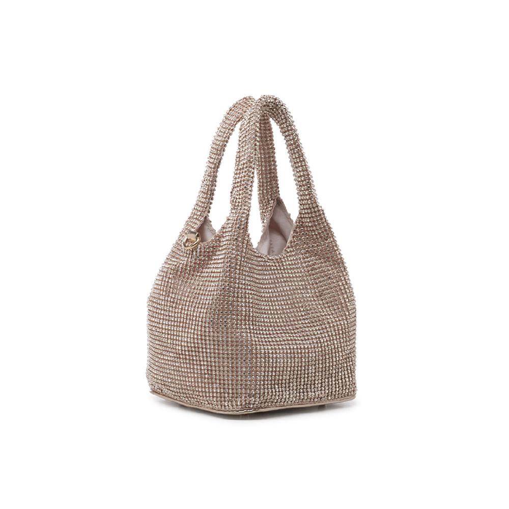 Paradox London Dessie Clutch Bag Champagne Diamante Mesh Bag