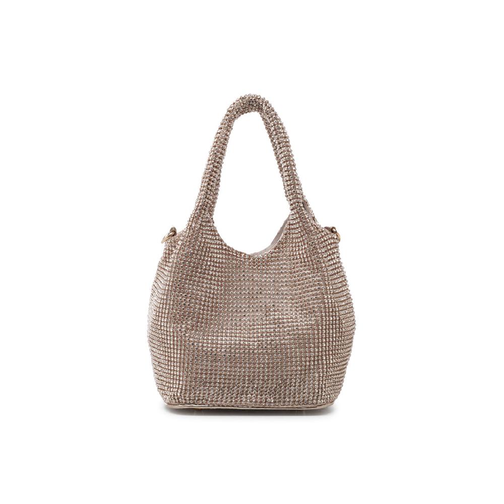 paradox london Dessie Clutch Bag Champagne Diamante Mesh Bag