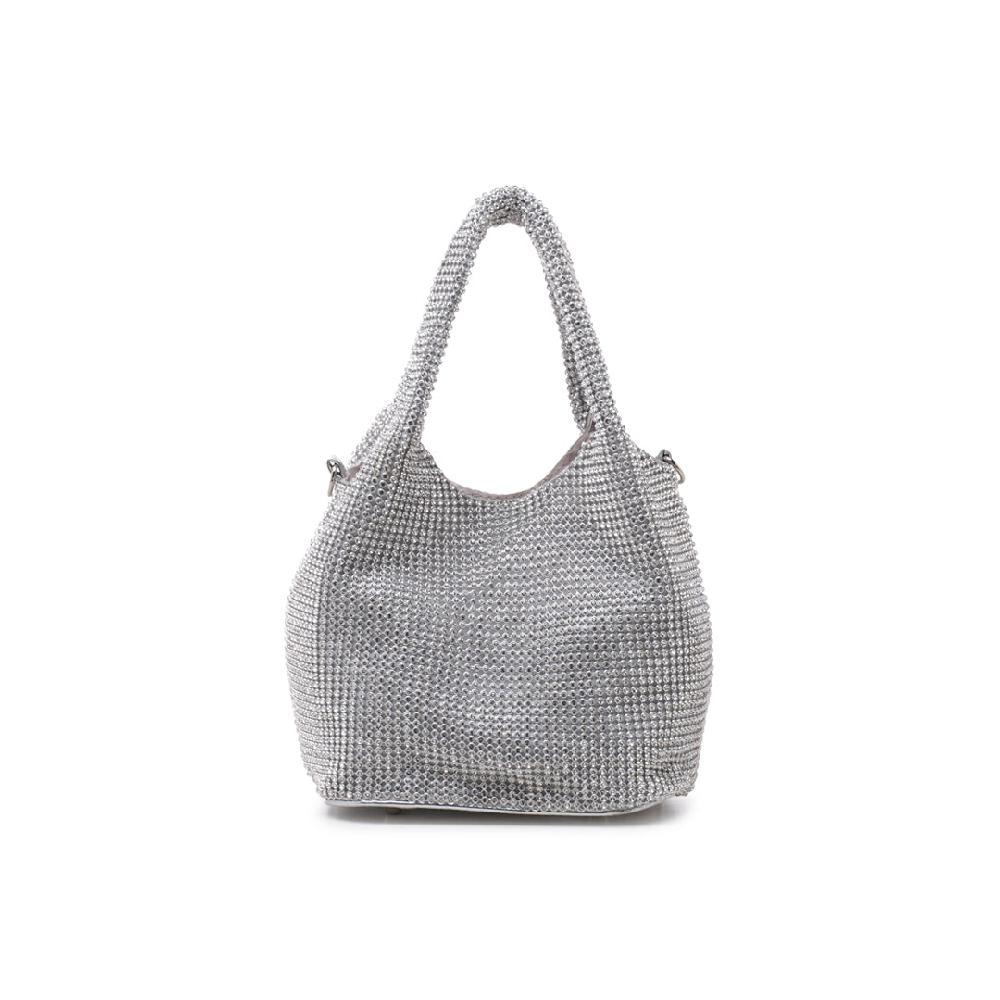 paradox london Dessie Clutch Bag Silver Diamante Mesh Bag