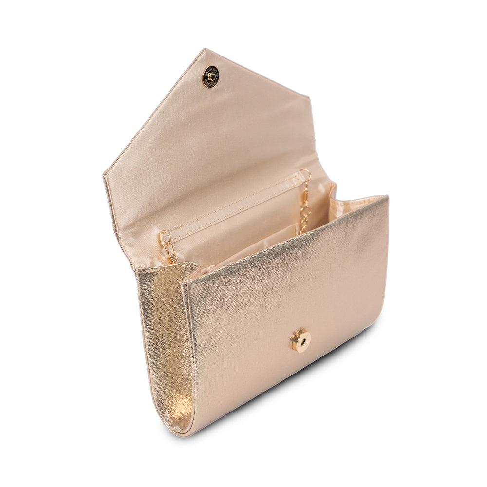 Paradox London Devora Clutch Bag Shimmer Champagne Clutch Bag