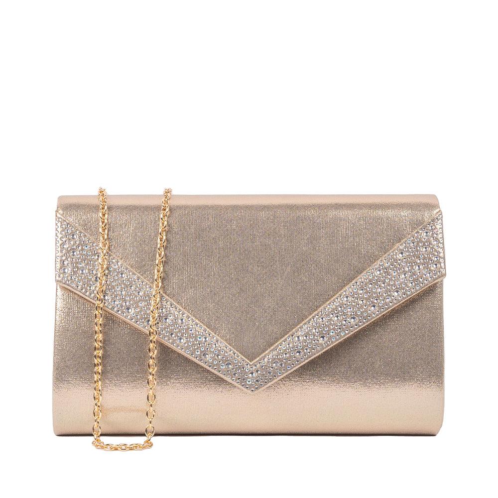 paradox london Devora Clutch Bag Shimmer Champagne Clutch Bag paradox london Devora Clutch Bag Shimmer Champagne Clutch Bag