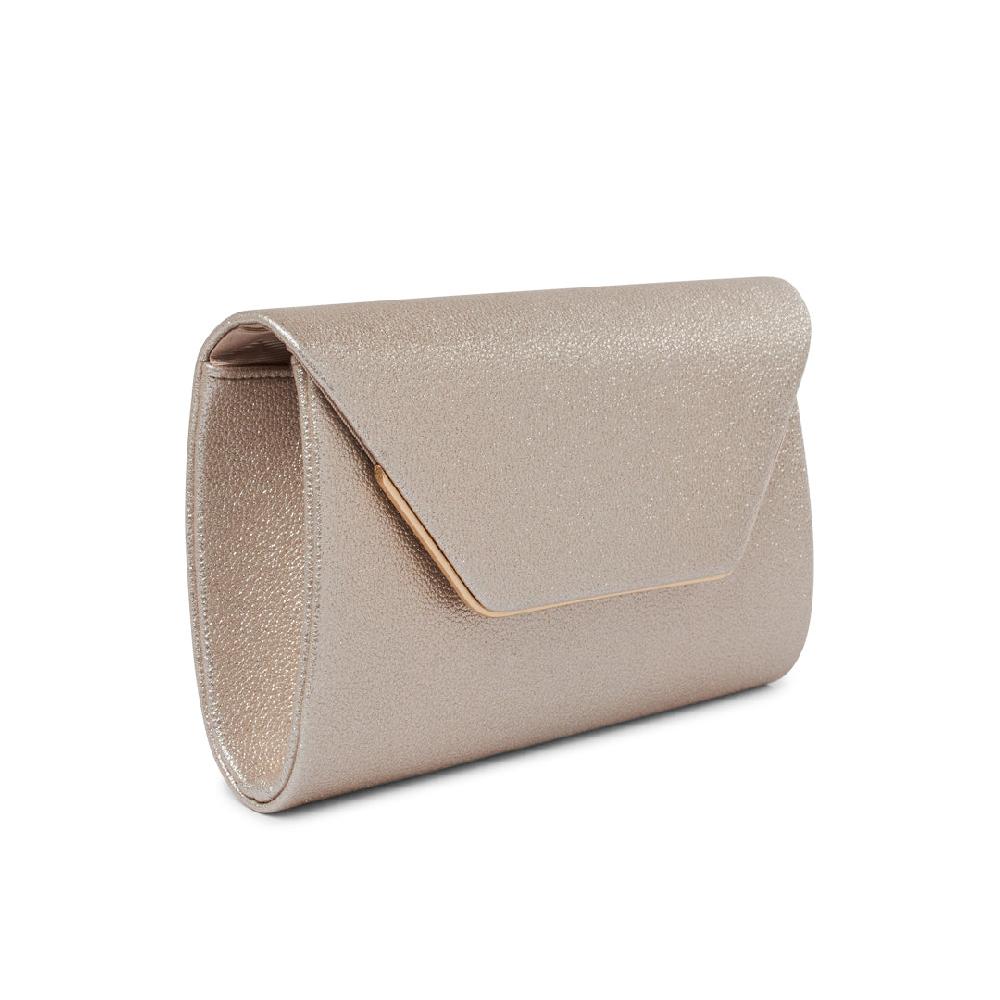 Paradox London Diandra Clutch Bag Nude Glitter Clutch Bag