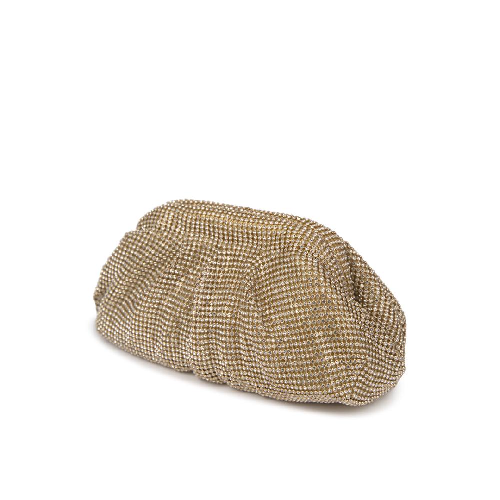Paradox London Dianne Clutch Bag Gold Diamante Soft Clutch Bag
