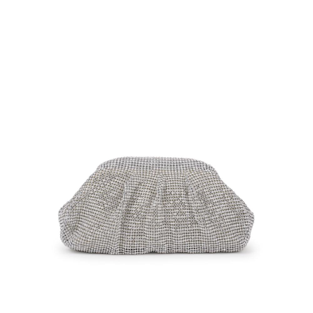 paradox london Dianne Clutch Bag Silver Diamante Soft Clutch Bag paradox london Dianne Clutch Bag Silver Diamante Soft Clutch Bag