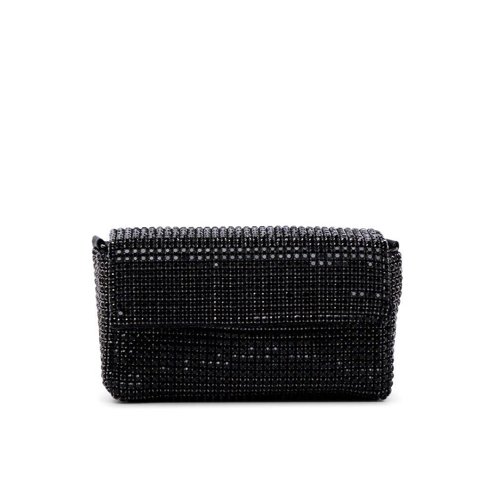 Paradox London Doretta Clutch Bag Black Diamante Mesh Bag