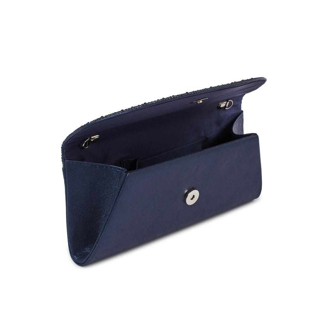 Paradox London Dreamstone Clutch Bag Navy Diamante Clutch Bag