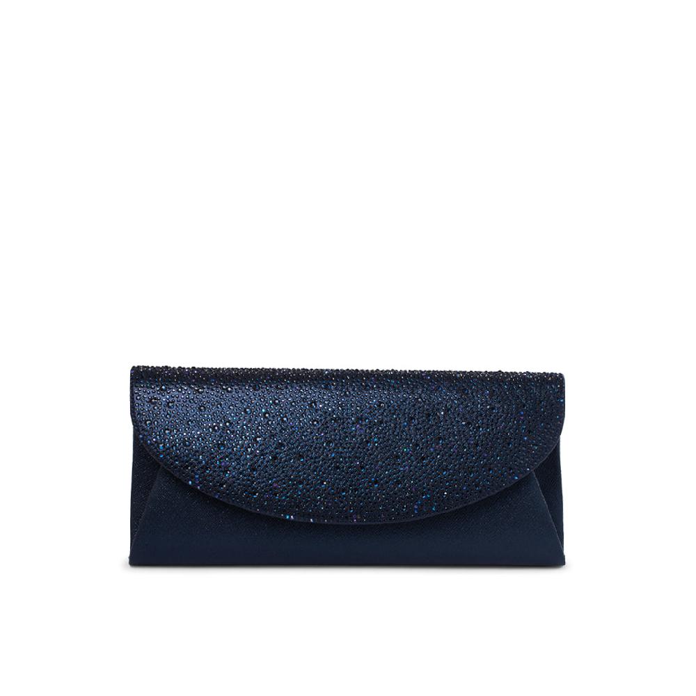 paradox london Dreamstone Clutch Bag Navy Diamante Clutch Bag