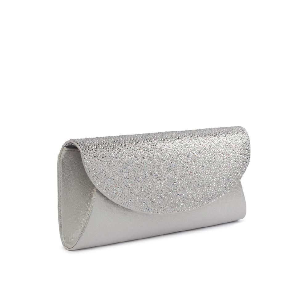 Paradox London Dreamstone Clutch Bag Silver Diamante Clutch Bag